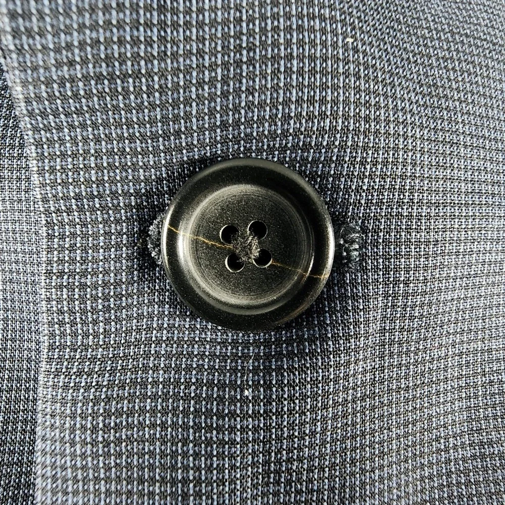 Banana Republic Mens 40R Tailored Fit Wool‎ Blazer Blue Micro Check Sport Coat